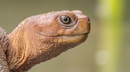 Obraz premium Close-up of a turtle's head showcasing its textured skin and eye detail.