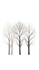 Obraz premium A row of trees, a vector illustration with a minimalist, simple shape, flat design on a white background.