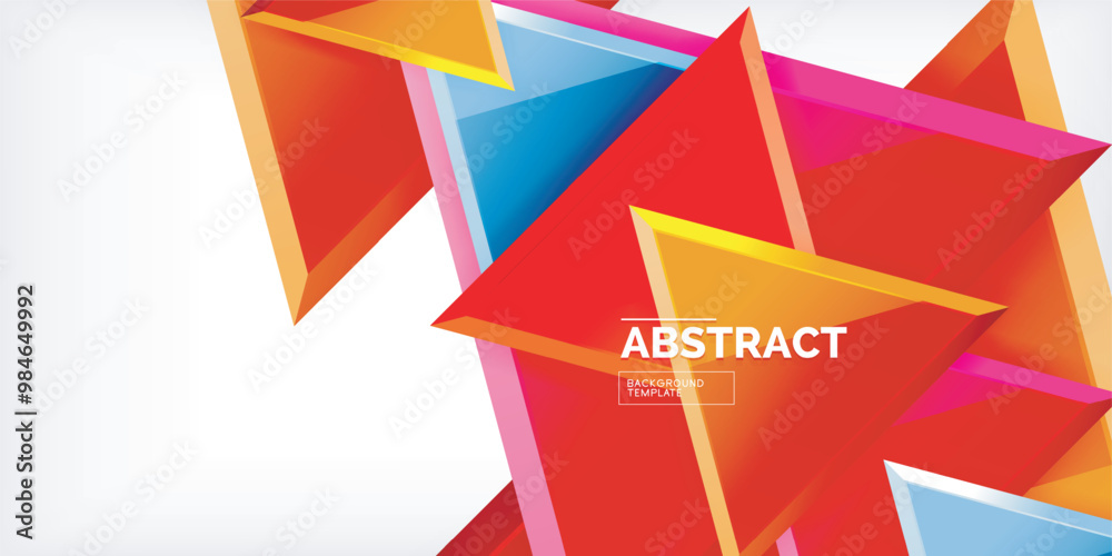 Wall mural Triangle glass shapes geometric abstract background. Vector Illustration For Wallpaper, Banner, Background, Card, Book Illustration, landing page