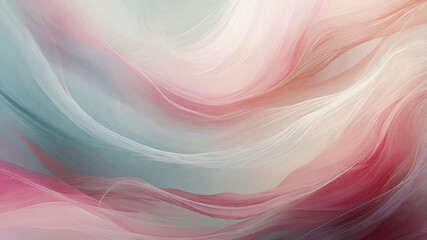 Obraz premium Abstract waves of soft pastel colors blending harmoniously to create a dreamy and elegant artwork.