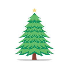 Christmas tree with a star on it illustration