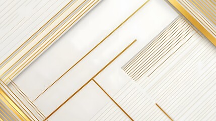 Gold and White Geometric Shapes, Abstract, Texture, Pattern Background, Wallpaper, Cover and Screen for Smartphone, PC, Laptop, 9:16 and 16:9 Format