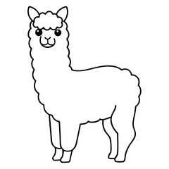 Minimalist Alpaca Fluffy Body & Graceful Neck Vector Art