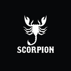 Scorpion logo identity design vintage retro simple black silhouette template