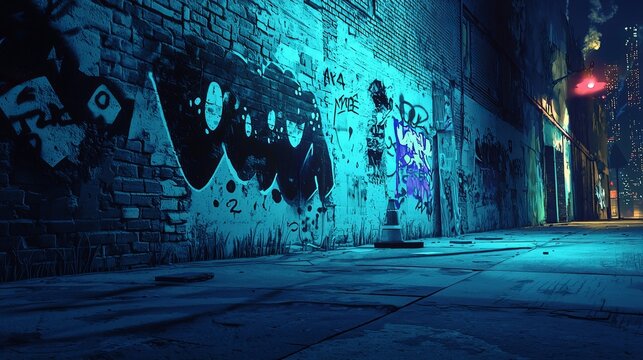 Fototapeta 3D Graffiti Art Comes Alive in Vibrant Urban Scene