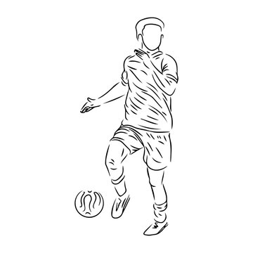 soccer player black line art clip art preview