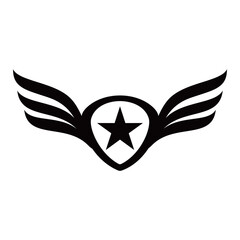 Fototapeta premium military shield wing star emblem logo design