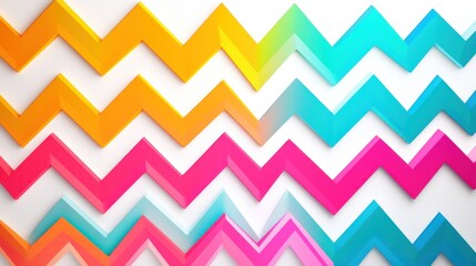 Colorful zigzag pattern with vibrant gradients in orange, teal, and pink.