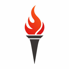 Torch logo design on a white background 