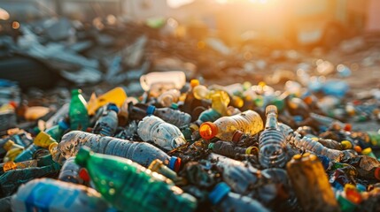 plastic bottles in a recycling bin