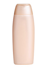 Gold bottle gel of shower shampoo isolation