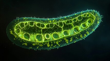 Fototapeta premium Microscopic View of a Green Algae Cell