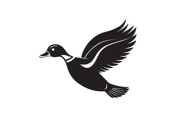Obraz premium Duck silhouette vector illustration, Duck silhouette vector, Duck silhouette PNG.