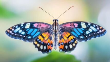 Obraz premium A vibrant butterfly with colorful wings, showcasing nature's beauty and diversity.
