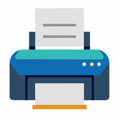 Printer and Paper Vector Illustration for Graphic Design and T-Shirt Graphics