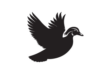 Obraz premium Duck silhouette vector illustration, Duck silhouette vector, Duck silhouette PNG.