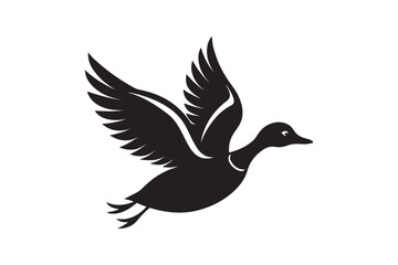 Obraz premium Duck silhouette vector illustration, Duck silhouette vector, Duck silhouette PNG.