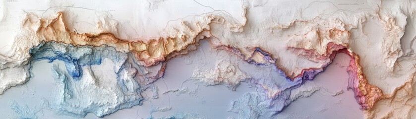 Fototapeta premium An abstract topographic map featuring intricate layers and textures, showcasing a blend of earthy tones and artistic designs.