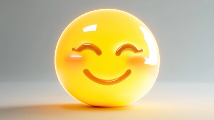 A cheerful, glowing yellow smiley face emoji radiating happiness.