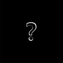 Question mark sign icon isolated on dark background
