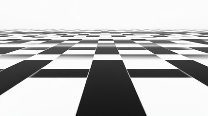 A perspective view of a black and white checkerboard pattern extending into the distance.