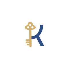 Simple K of Key Logo Illustration