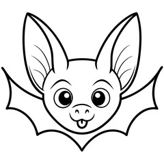 Close-Up Vector of a Bat's Face Pointy Ears and Large Eyes