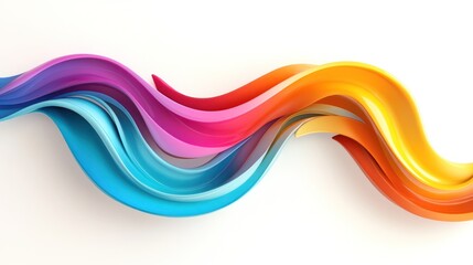 A vibrant wave of colorful abstract shapes flowing smoothly across a light background.