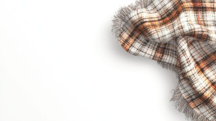 A cozy plaid blanket draped over a white surface, suggesting warmth and comfort.