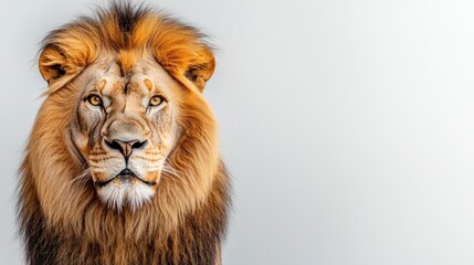 Fototapeta premium A majestic lion with a vibrant mane, showcasing its powerful presence.