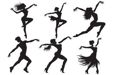 dance vector silhouette design illustrator
