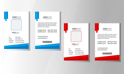 MODERN CORPORATE ID CARD TEMPLATE . AUSTETIC  ID CARD FOR COMPANY - EMPLOYEE- STUDENT