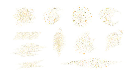 Set shape with a golden sheen and a shiny touch is a luxurious element of the party.Gold glitter swash shiny stroke shape, curl luxury  element.