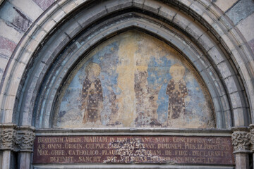 Sant Feliu de Girona, south facade portal, Girona, Catalonia, Spain