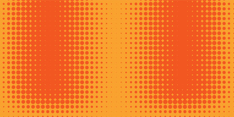 Orange Color Halftone Abstract Pattern Background. Vintage. Wallpaper. Vector