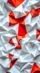 Obraz premium Red and White Geometric Shapes, Abstract, Texture, Pattern Background, Wallpaper, Cover and Screen for Smartphone, PC, Laptop, 9:16 and 16:9 Format