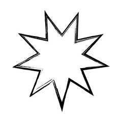 Baha'i six pointed star. Symbol unity and harmony between different religions and cultures. Reflects belief that all major world religions have common roots.