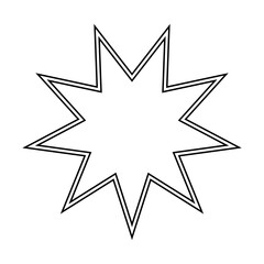 Baha'i six pointed star. Symbol unity and harmony between different religions and cultures. Reflects belief that all major world religions have common roots.