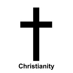 Cross religious symbol. Spiritual practice, church rituals and prayer. Symbol salvation, faith and hope. Crucifixion and resurrection Jesus Christ. Christian cross.