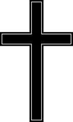 Cross religious symbol. Spiritual practice, church rituals and prayer. Symbol salvation, faith and hope. Crucifixion and resurrection Jesus Christ. Christian cross.