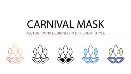 Carnival Mask icon design with white background stock illustration