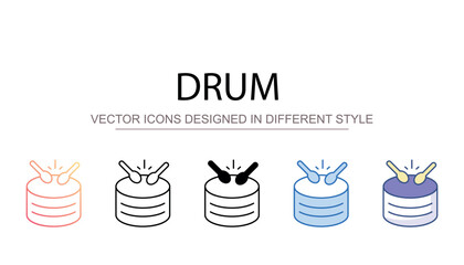 Drum icon design with white background stock illustration