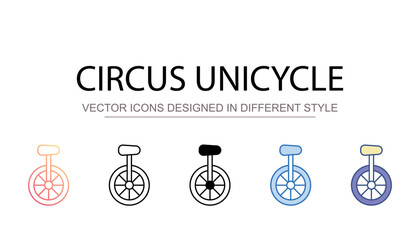 Circus Unicycle icon design with white background stock illustration