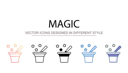 Magic icon design with white background stock illustration