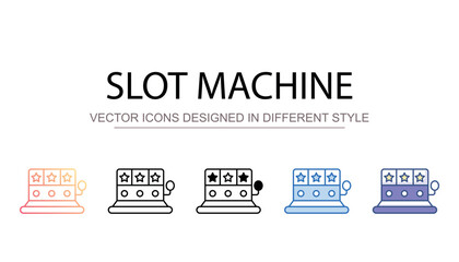 Slot Machine icon design with white background stock illustration
