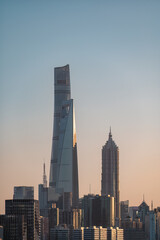 Skyscraper skyline of Lujiazui, Shanghai at dusk