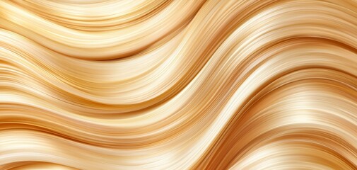 Flowing golden blonde waves of hair, high-definition detail with glossy texture, fashion and haircare illustration