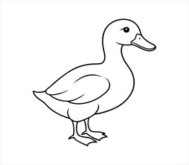 Duck Line art vector on white background