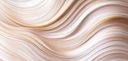 Glossy wavy blonde locks, elegant and flowing, perfect for beauty and fashion design, high-detail hair texture