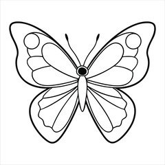 Black butterfly vector design. Line art